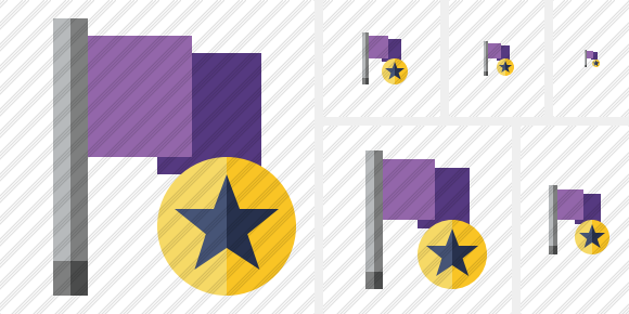 Flag Purple Star Icon