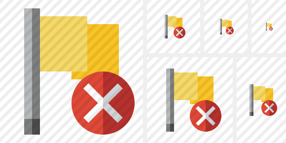 Flag Yellow Cancel Icon