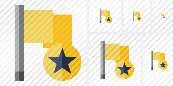 Flag Yellow Star Icon