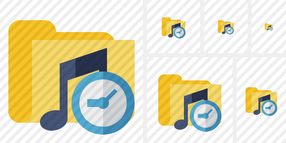 Folder Music Clock Icon