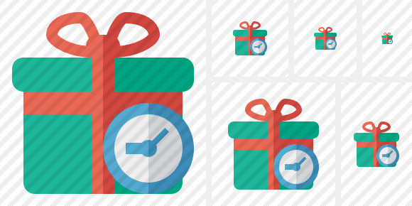 Gift Clock Icon