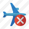 Airplane Horizontal 2 Cancel Icon