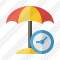 Beach Umbrella Clock Icon