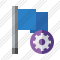 Flag Blue Settings Icon