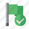 Flag Green Ok Icon