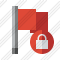 Flag Red Lock Icon