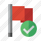 Flag Red Ok Icon