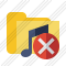 Folder Music Cancel Icon