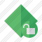 Rhombus Green Unlock Icon