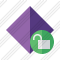 Rhombus Purple Unlock Icon