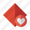 Rhombus Red Favorites Icon