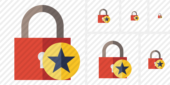 Lock Star Icon