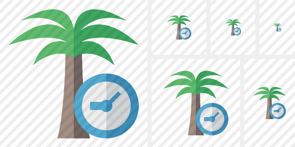 Icone Palmtree Clock