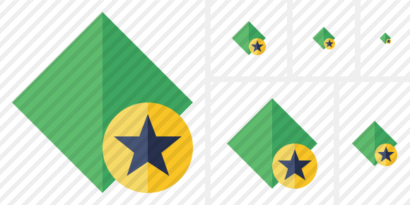 Rhombus Green Star Icon