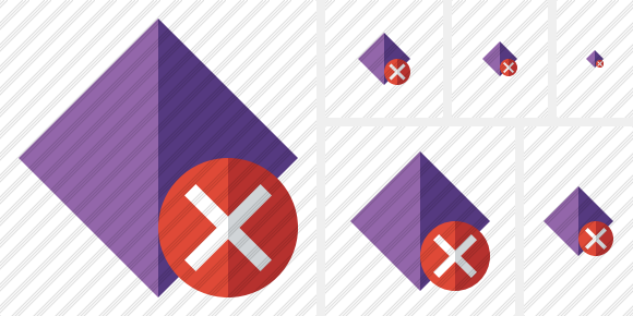 Rhombus Purple Cancel Icon