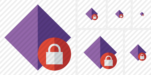 Rhombus Purple Lock Icon