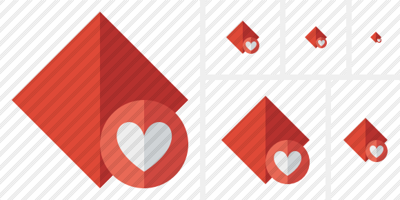 Rhombus Red Favorites Icon