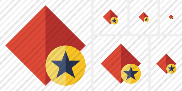 Rhombus Red Star Icon