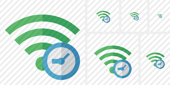 Wi Fi Green Clock Icon