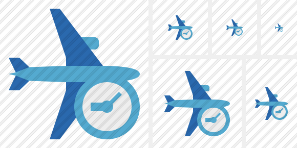 Airplane Horizontal 2 Clock Icon