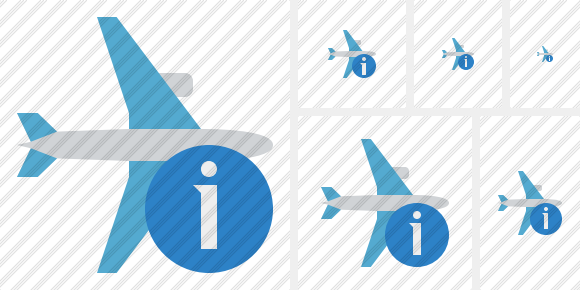 Icone Airplane Horizontal Information