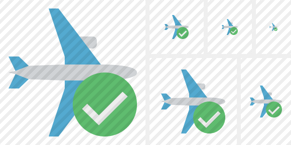 Airplane Horizontal Ok Icon