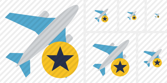 Airplane Star Icon