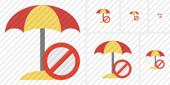 Beach Umbrella Block Icon