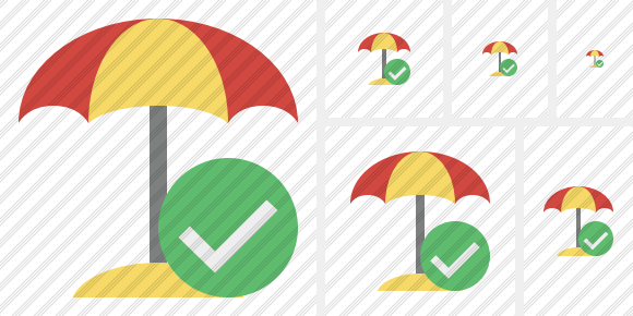 Beach Umbrella Ok Icon