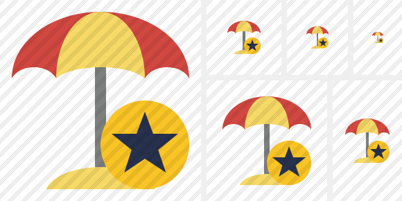 Beach Umbrella Star Icon