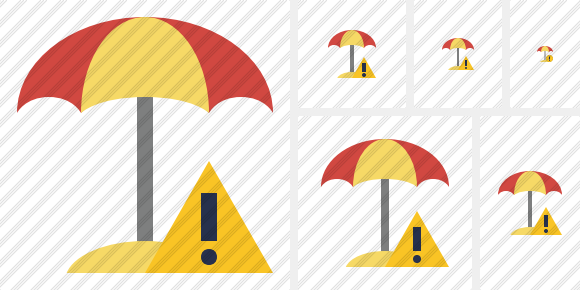 Beach Umbrella Warning Icon