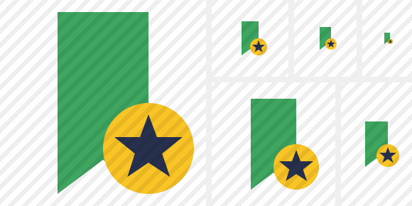 Bookmark Green Star Icon