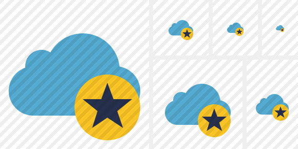 Cloud Blue Star Icon