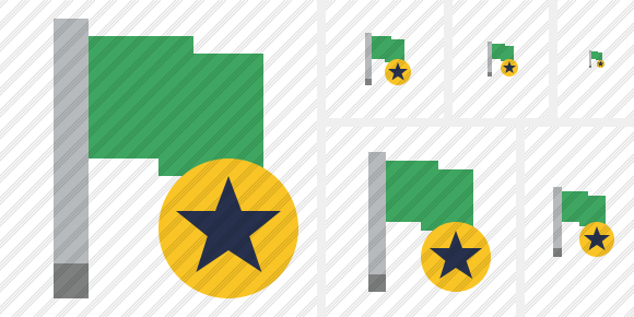  Flag Green Star