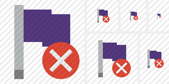 Flag Purple Cancel Icon