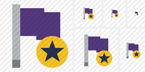 Icone Flag Purple Star