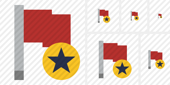  Flag Red Star