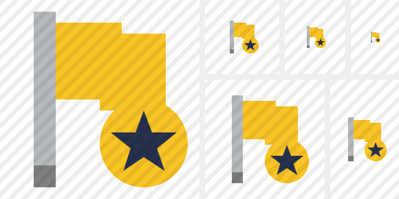 Flag Yellow Star Icon