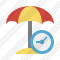 Beach Umbrella Clock Icon