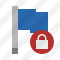 Flag Blue Lock Icon