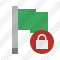 Flag Green Lock Icon