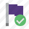 Flag Purple Ok Icon