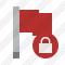 Flag Red Lock Icon