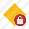 Rhombus Yellow Lock Icon