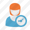 User Woman 2 Clock Icon