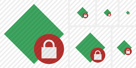 Rhombus Green Lock Icon