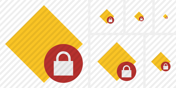 Rhombus Yellow Lock Icon