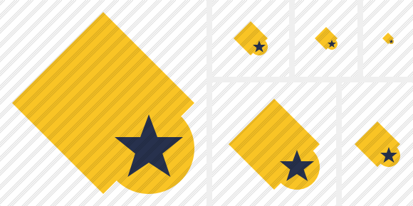 Rhombus Yellow Star Icon