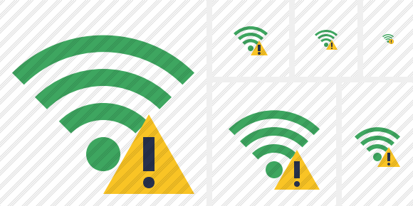 Иконка Wi-Fi Зелёная Внимание