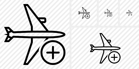 Airplane Horizontal Add Icon